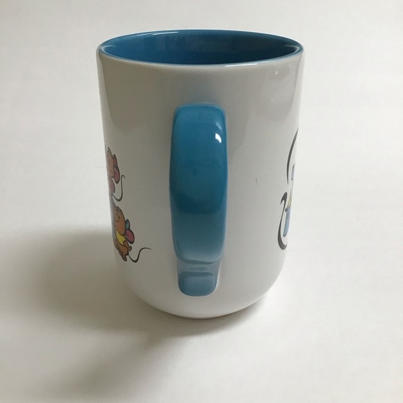 Disney Parks Cinderella Coffee Mug Jaq Gus Animated Cartoon White Teal Tea Cup - Picture 11 of 11